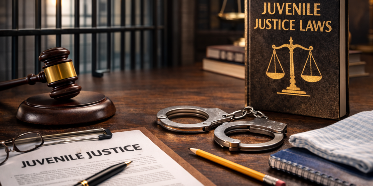 generate a realstick image on Juvenile Justice Laws topic without humand and contnt